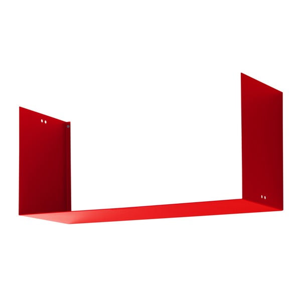 Červená kovová nástenná polička Mi piace molto Geometric XL