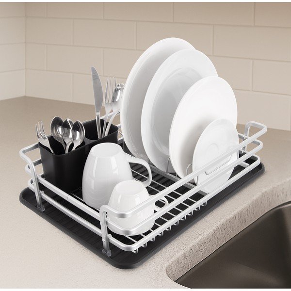 Čierno-biely kovový odkvapkávač 43x32 cm Deluxe – Orion-image-1