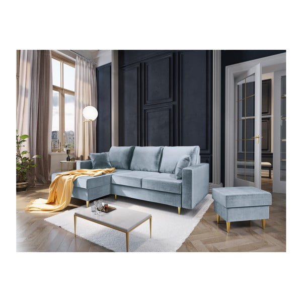 Svetlomodrý puf Mazzini Sofas Muguet, 60 × 45 cm-image-3