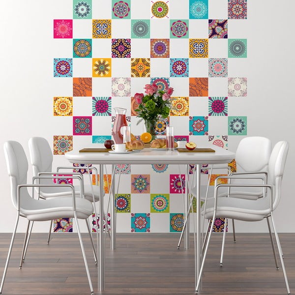 Sada 60 nástenných samolepiek Ambiance Tiles Vintage, 10 × 10 cm-image-1