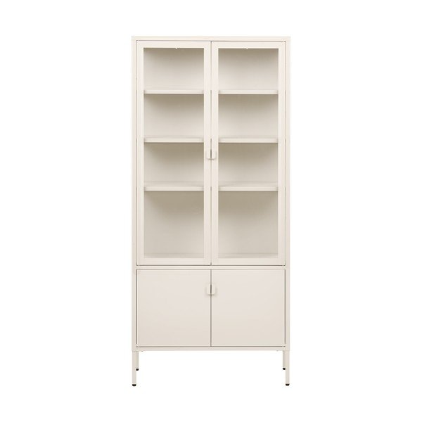 Krémovobiela oceľová vitrína 80x180x35 cm Brisbane – House Nordic-image-4