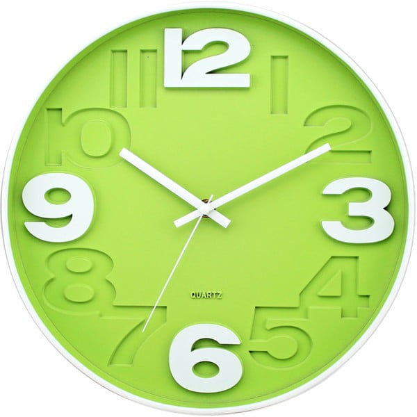 Zelené nástenné hodiny Postershop Matt, ø 30 cm