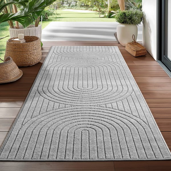 Sivý vnútorný a vonkajší behúň 80x250 cm Nova 1201 – Ayyildiz Carpets-image-1