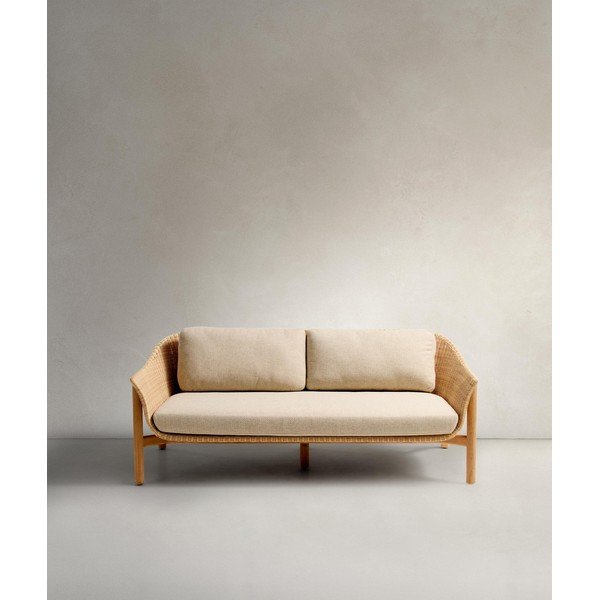 Béžová/v prírodnej farbe čalúnená záhradná pohovka Galea – Kave Home-image-1