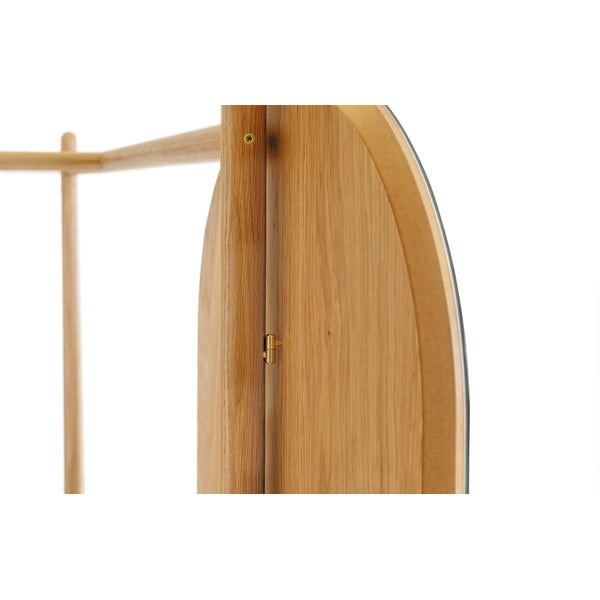 Predsieňová stena z dubového dreva so zrkadlom Woodman Tripod-image-4