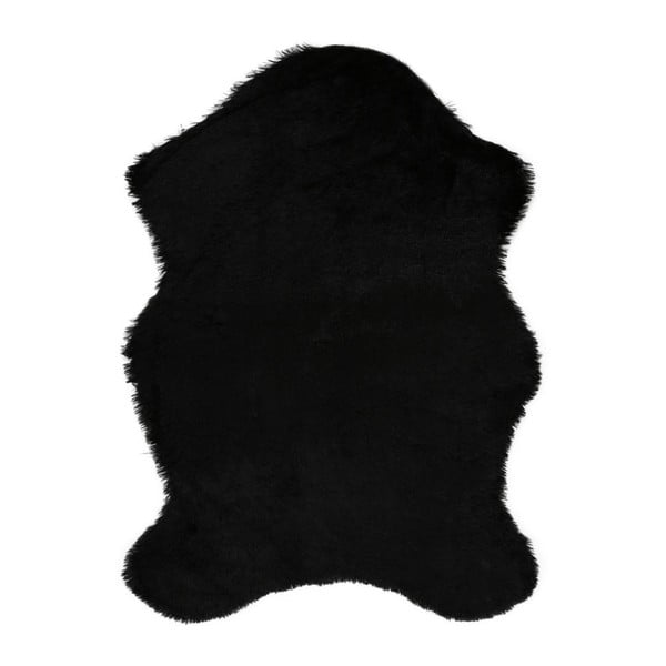 Čierny koberec z umelej kožušiny Tavsantuyu Black, 80 × 105 cm