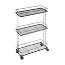 Matne čierny oceľový pojazdný regál 38x62x16 cm Lava – Metaltex