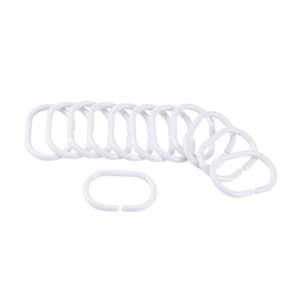 Biele háčiky k sprchovému závesu v súprave 12 ks 4 cm Vitamine – douceur d'intérieur
