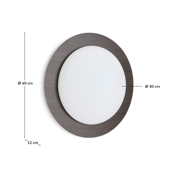 Tmavohnedé kovové LED nástenné svietidlo ø 40 cm Novae – Kave Home-image-4