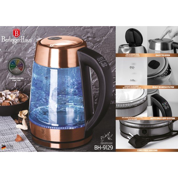 Rýchlovarná kanvica 1.7 l Rosegold Metallic Line - BerlingerHaus-image-4