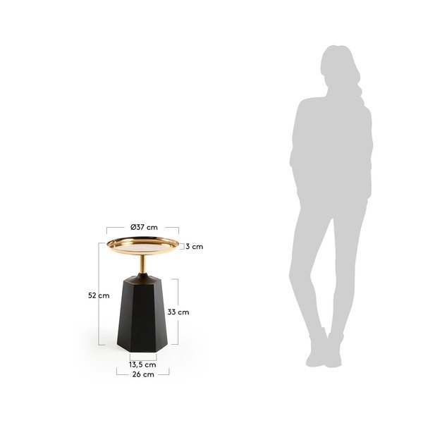 Čierny odkladací stolík Kave Home, ø 37 cm-image-4