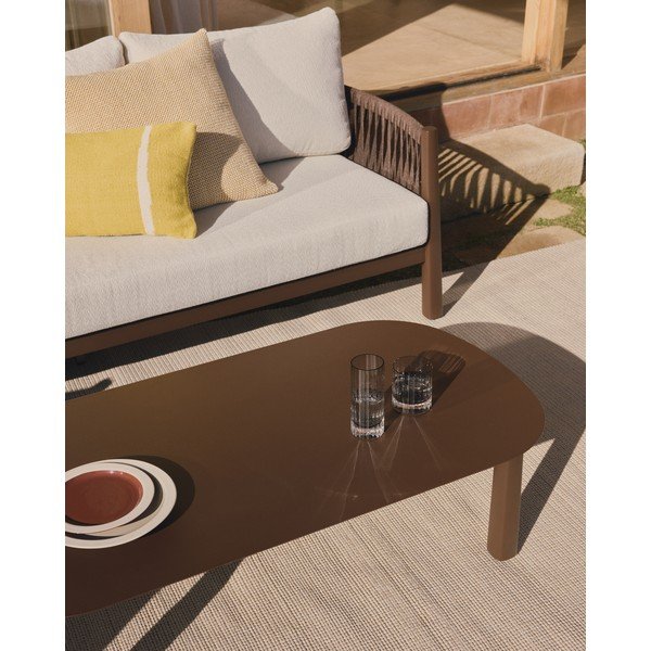 Hnedá/béžová záhradná lounge súprava z masívu akácie pre 5 osôb Aleria – Kave Home-image-2