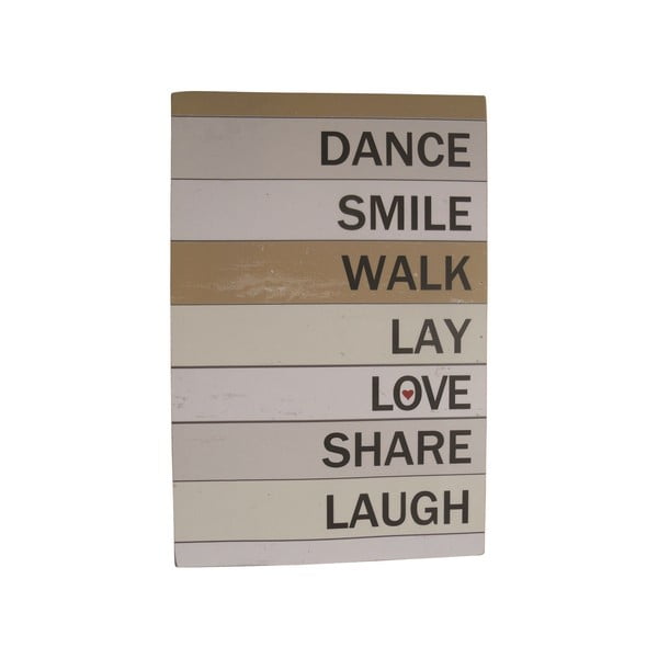 Závesná ceduľa Dance Smile Walk, 60x40 cm