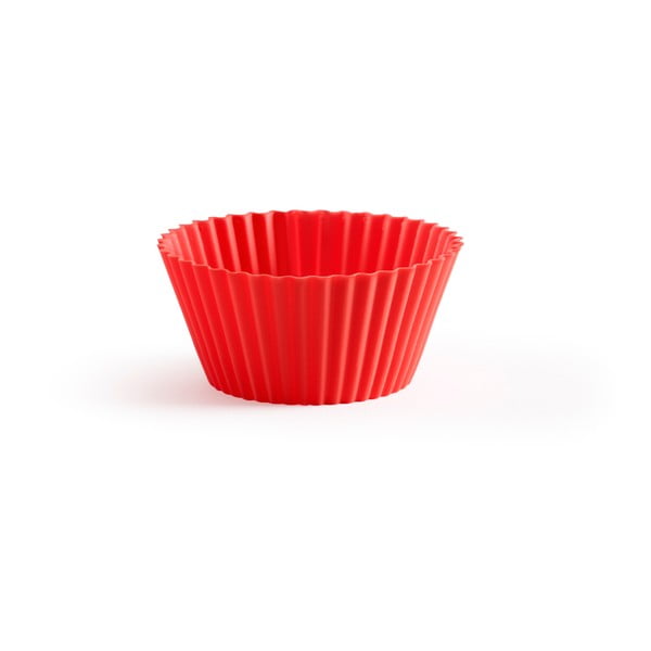 Sada 6 červených silikónových košíkov na muffiny Lékué Single, ⌀ 7 cm