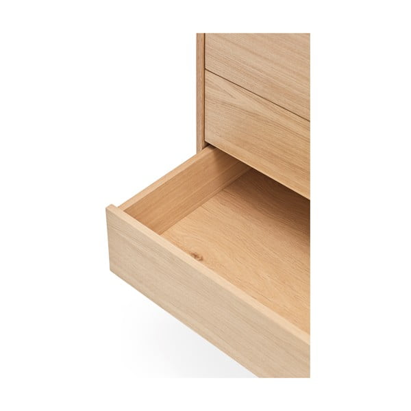 Tehlovočervená komoda v dubovom dekore so zásuvkami Teulat Yoko-image-1