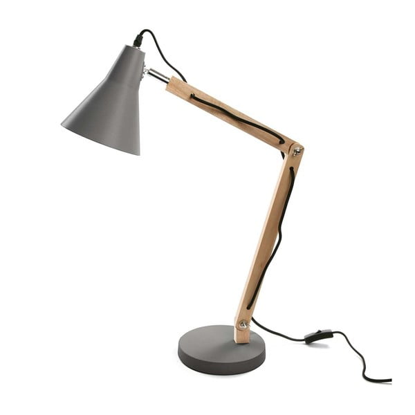 Sivá stolová lampa Versa Work