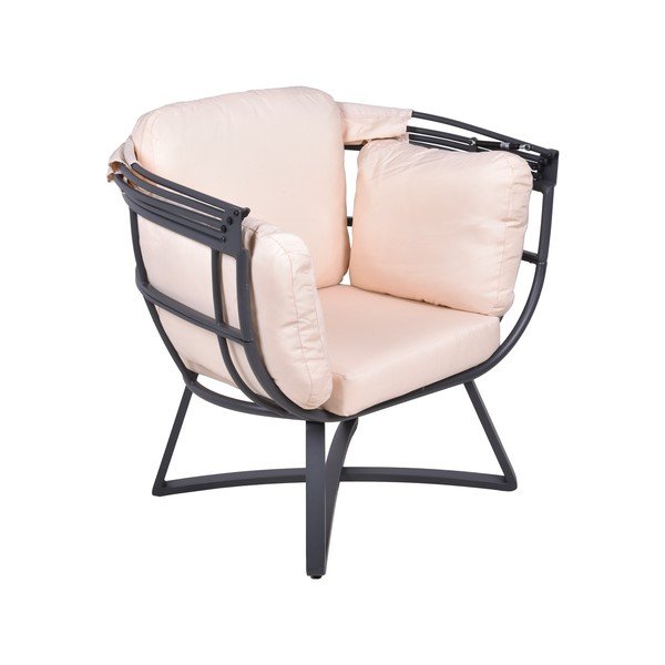 Béžové kovové záhradné kreslo Delos – Garden Pleasure-image-1