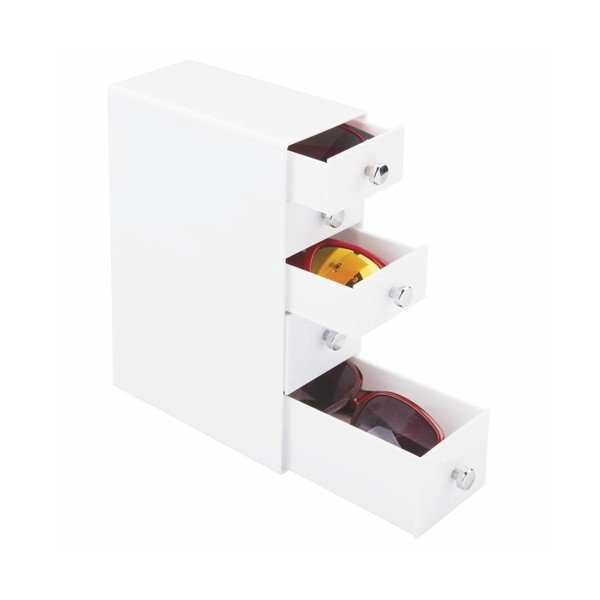 Biela úložná skrinka so zásuvkami InterDesign Drawers Tower, výška 25,5 cm-image-2