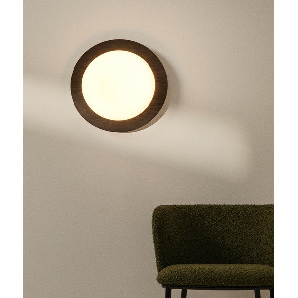 Tmavohnedé kovové LED nástenné svietidlo ø 40 cm Novae – Kave Home-image-1