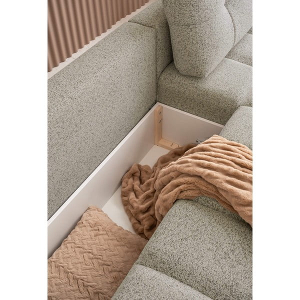 Svetlohnedá rozkladacia modulárna rohová pohovka s úložným priestorom (pravý roh) Lulu – Miuform-image-2