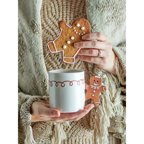 Krémový hrnček s vianočným motívom z kameniny 350 ml Ginnie – Bloomingville-image-1
