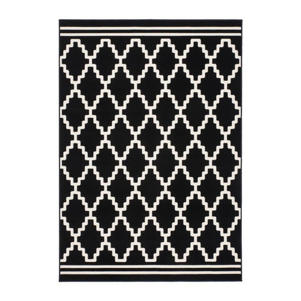 Čierno-biely koberec Kayoom Sentosa Lommel, 80 x 300 cm