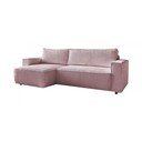 Ružová menčestrová rozkladacia rohová variabilná pohovka Nihad – Bobochic Paris