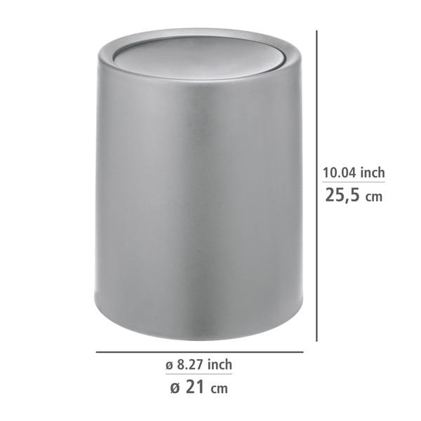 Sivý plastový odpadkový kôš 6 l Atri – Wenko-image-3