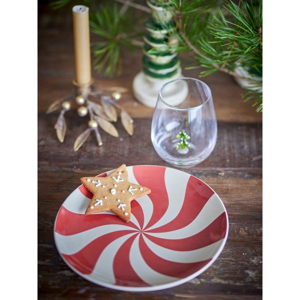 Červený kameninový tanier s vianočným motívom ø 23 cm Yule – Bloomingville-image-1