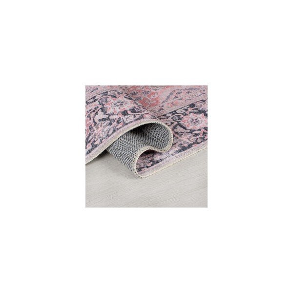 Ružový prateľný okrúhly koberec ø 180 cm Somerton - Flair Rugs-image-3
