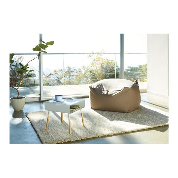 Biely odkladací stolík YAMAZAKI Plain, výška 35 cm-image-1