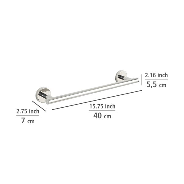 Nástenný držiak na uteráky z nehrdzavejúcej ocele v lesklej striebornej farbe Bosio – Wenko-image-4