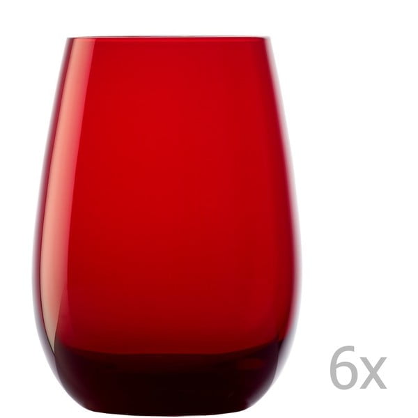 Sada 6 červených pohárov Stölzle Lausitz Elements, 465 ml
