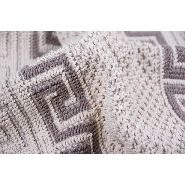 Sivo-béžový bavlnený koberec Vitaus Versace, 80 × 150 cm-image-3