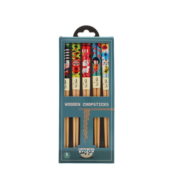 Drevené paličky v súprave 5 ks v prírodnej farbe Japanese Heritage – Rex London-image-3