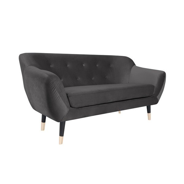 Sivá pohovka s čiernymi nohami Mazzini Sofas Amelie, 158 cm-image-2