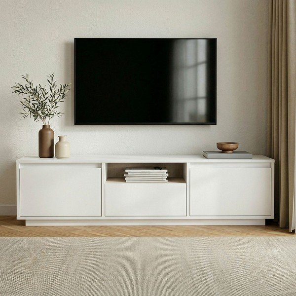 Biely TV stolík 160x42x30 cm Sentinel – Kalune Design-image-2