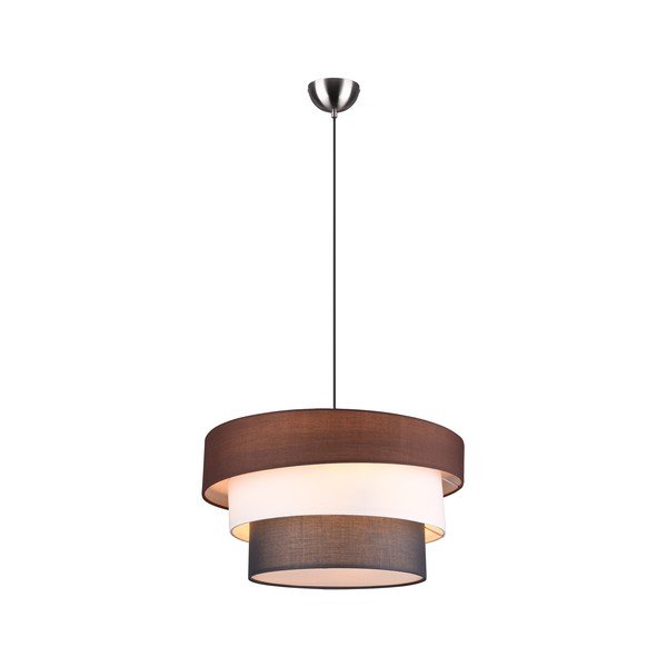 Sivo-hnedé závesné svietidlo s textilným tienidlom ø 45 cm Ibis – Trio-image-2