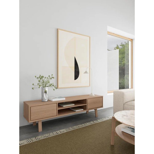 Dyhovaný TV stolík v svetlo prírodnej farbe 180x50x40 cm Lamberth – Actona-image-1