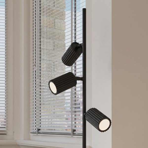 Čierna hliníková stojacia lampa s ohýbateľnou konštrukciou (výška  155 cm) Gleam – Sollux-image-2