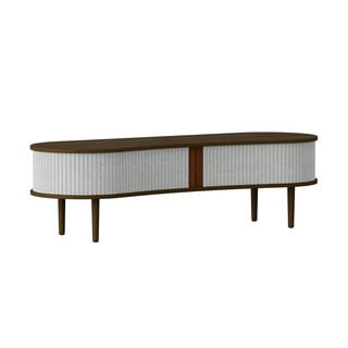 Sivo-hnedý TV stolík v dekore duba 140x40 cm Audacious – UMAGE