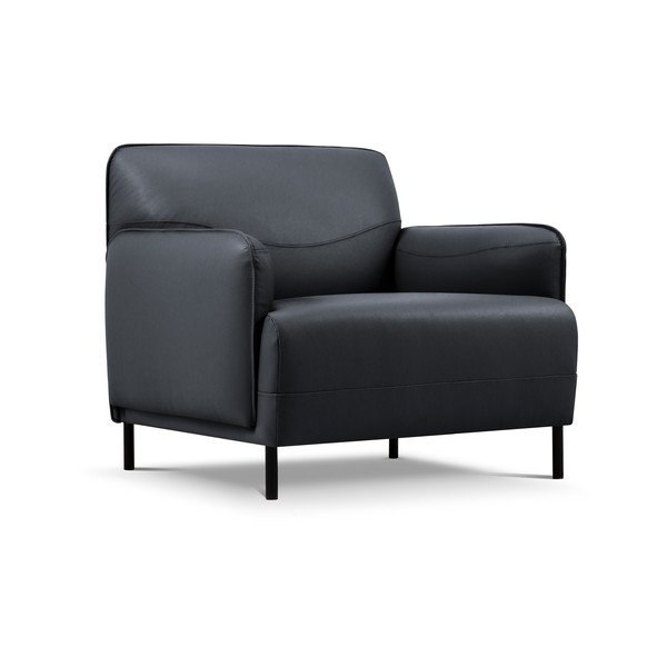 Modré kožené kreslo Windsor & Co Sofas Neso