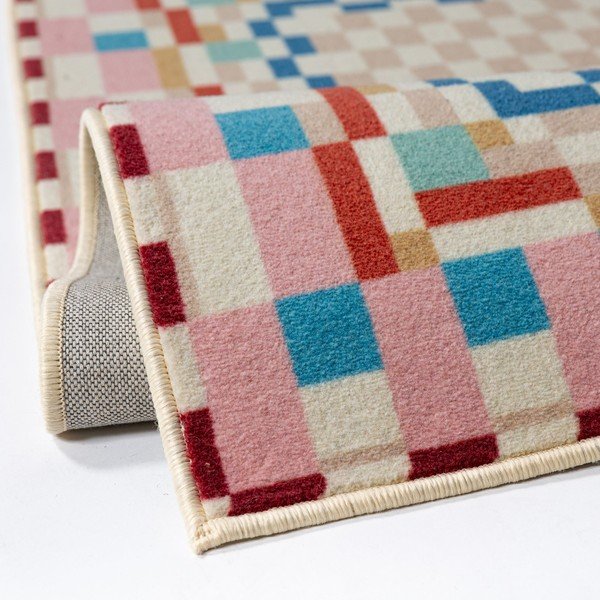 Behúň s prímesou vlny 80x300 cm Checkered Border – Flair Rugs-image-4
