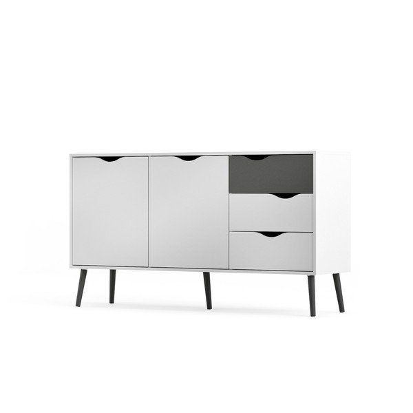 Čierno-biela komoda Tvilum Oslo, 147 x 82 cm-image-2