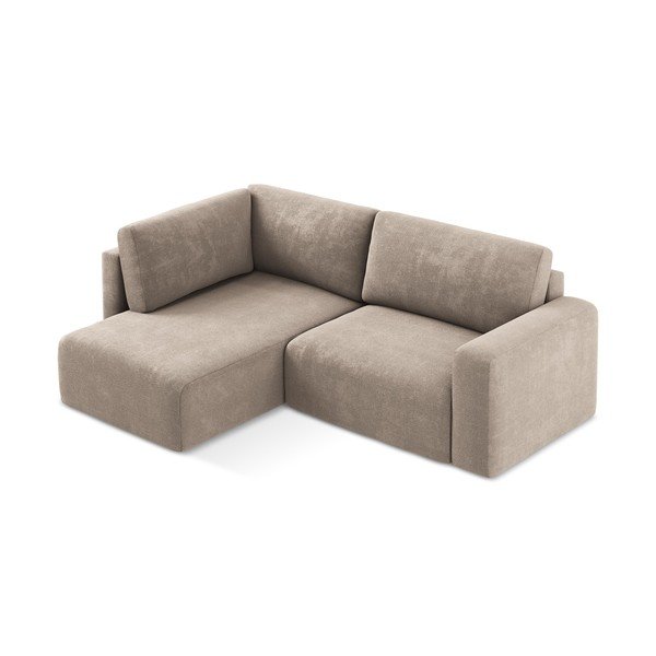 Béžová ženilková rozkladacia/s úložným priestorom rohová pohovka (ľavý roh/do L) Kona – Makamii-image-3