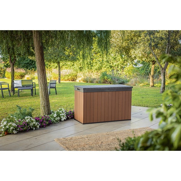 Hnedý plastový záhradný úložný box Darwin – Keter-image-4