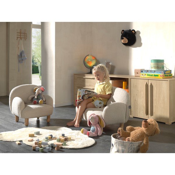 Béžové detské kresielko z textílie buklé Rocky – Vipack-image-4