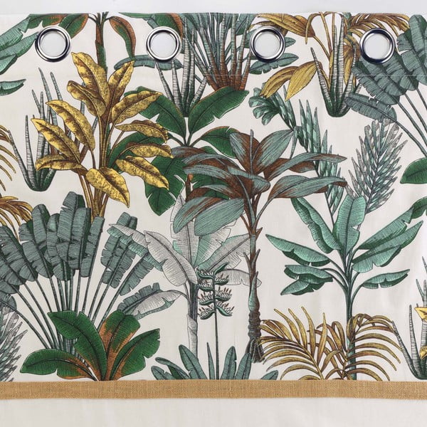 Zeleno-krémový záves 140x240 cm Balinesia – douceur d'intérieur-image-3