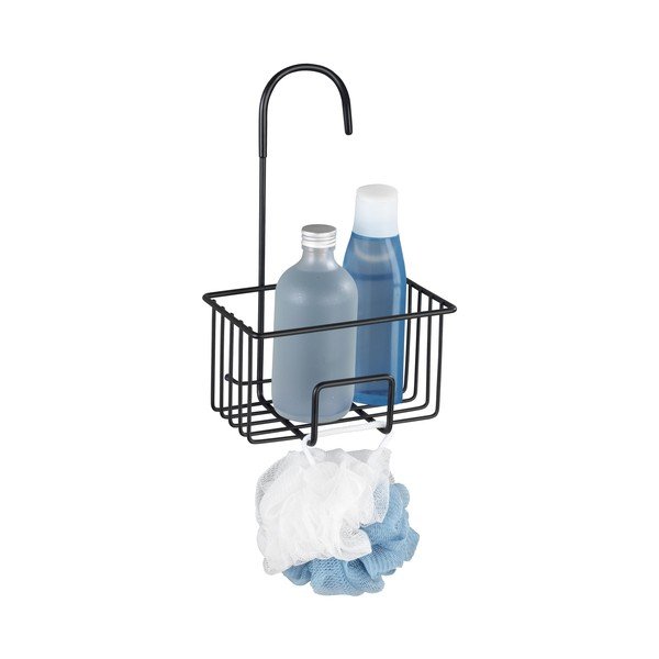 Čierna závesná kúpeľňová polička z nehrdzavejúcej ocele Milito – Wenko-image-2