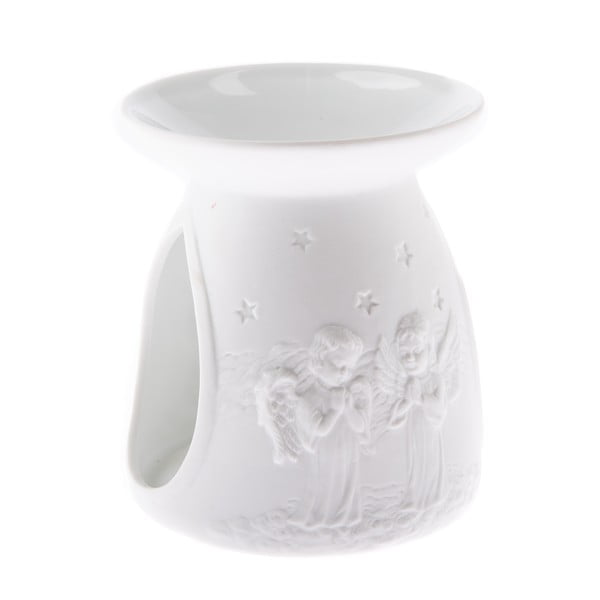 Biela porcelánová aromalampa Dakls, výška 12,2 cm